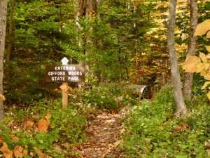 entering gifford woods state park