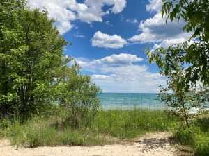 view of lake huron from Harrisville State Park