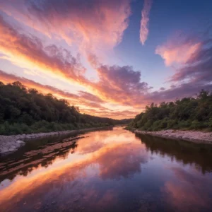 A time-lapse of the sky reflecting on the river during sunset - Parksguidance Official