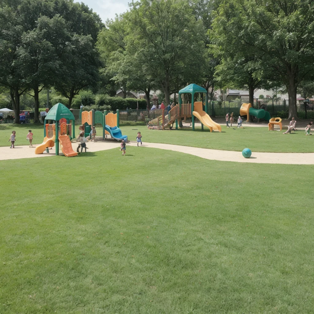 Children playing on the playground surrounded by green spaces. - Parksguidance Official