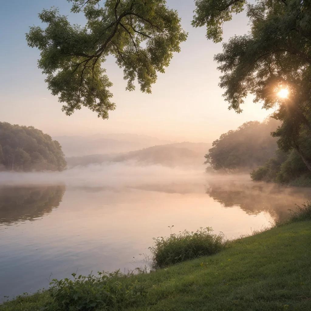Sunrise over Lake Wissota Capture the early morning beauty as the sun rises over the lake, highlighting the misty waters and lush greenery . - Parksguidance Official