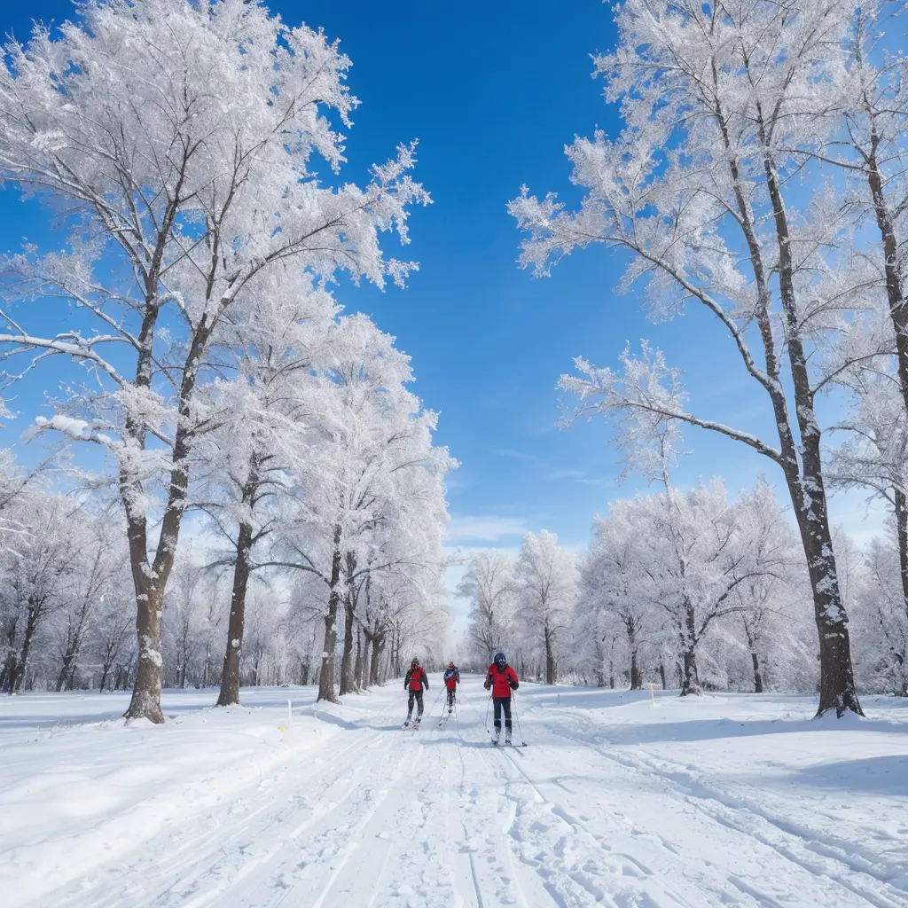 Winter scene with cross-country skiers on the park trails - Parksguidance Official