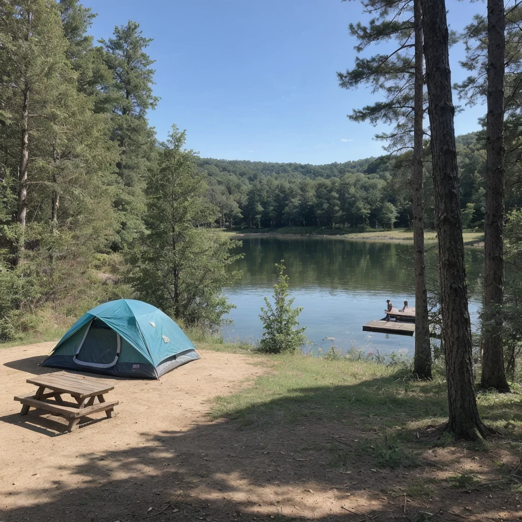 family setting up their campsite, highlighting the park’s excellent facilities and the natural beauty that surrounds each site - Parksguidance Official
